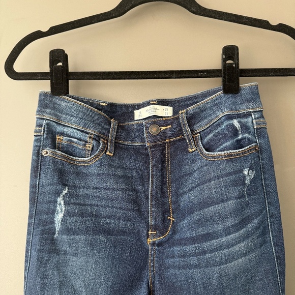 Abercrombie & Fitch Super Skinny Mid Rise Jeans Blue - Picture 2 of 7